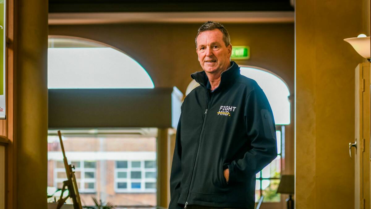 THANKFUL: Neale Daniher at the Hotel Grand Chancellor. The AFL great is overwhelmed with the community's support. Picture: Phillip Biggs  
