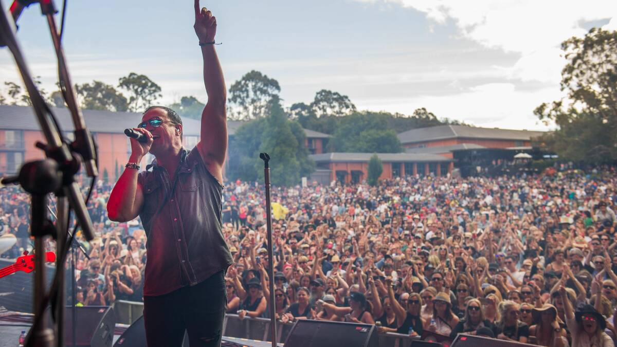 Shannon Noll onstage at the Red Hot Summer Tour event at the Country Club Tasmania in February this year. Picture: Scott Gelston.