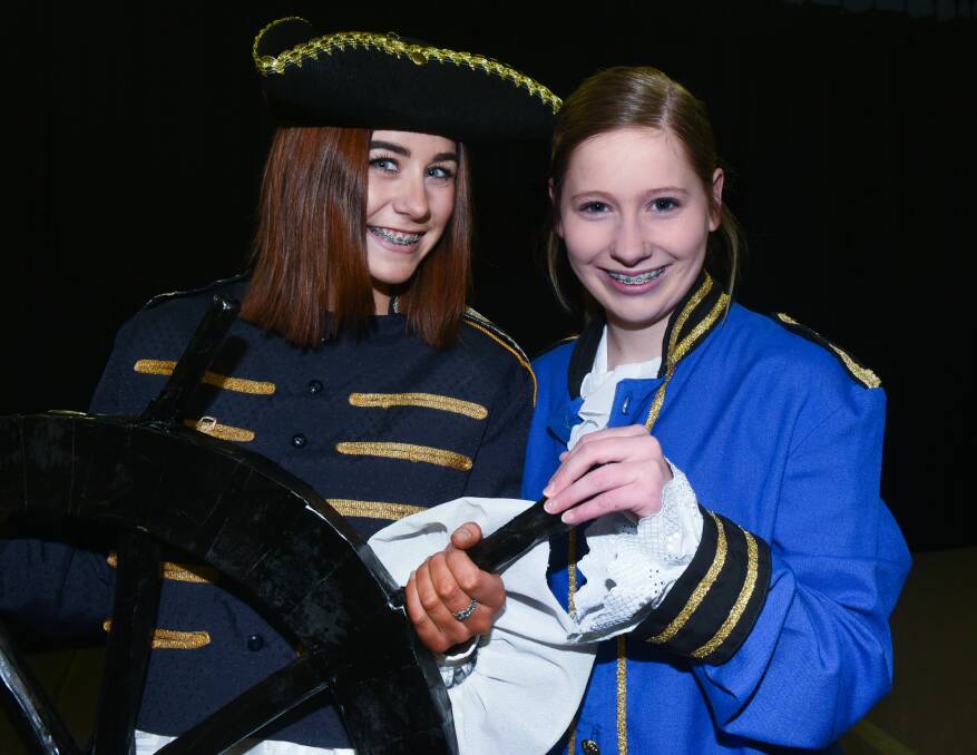 AUSTRALIANA: Taylor Brooks as Captain Cook and Keelan O'Byrne as Captain Bligh in the Kings Meadows High School production Lucky. Picture Neil Richardson 