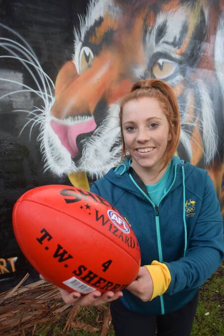 KICKING GOALS: Scottsdale young woman Raigan Kettle is ready to leave for the 11th Pierre de Coubertin Youth Forum in Estonia. Picture: Tess Brunton