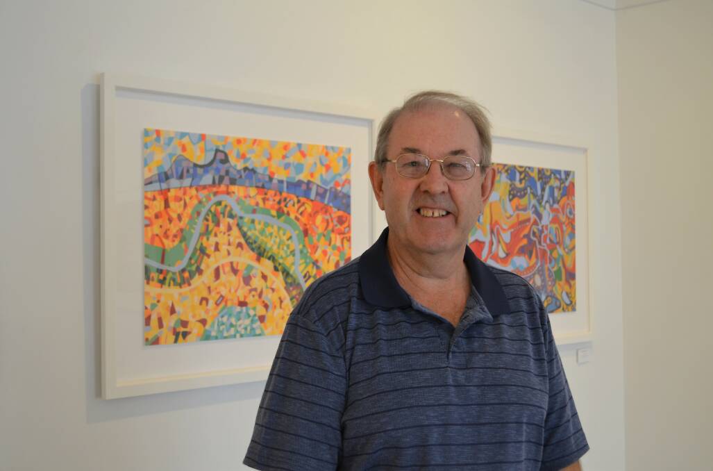 COLOURFUL CREATIVITY: Tasmanian artist Richard Klekociuk returned to Launceston for the launch of his exhibition at Gallery Pejean. Picture: Tess Brunton