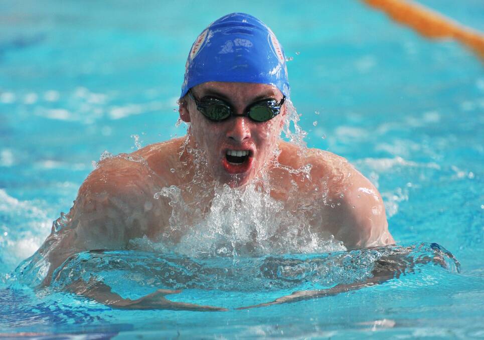 DEEP BREATHS: Ethan Best performs the breaststroke men's 200m medley relay for his South Esk Swimming Club's team.