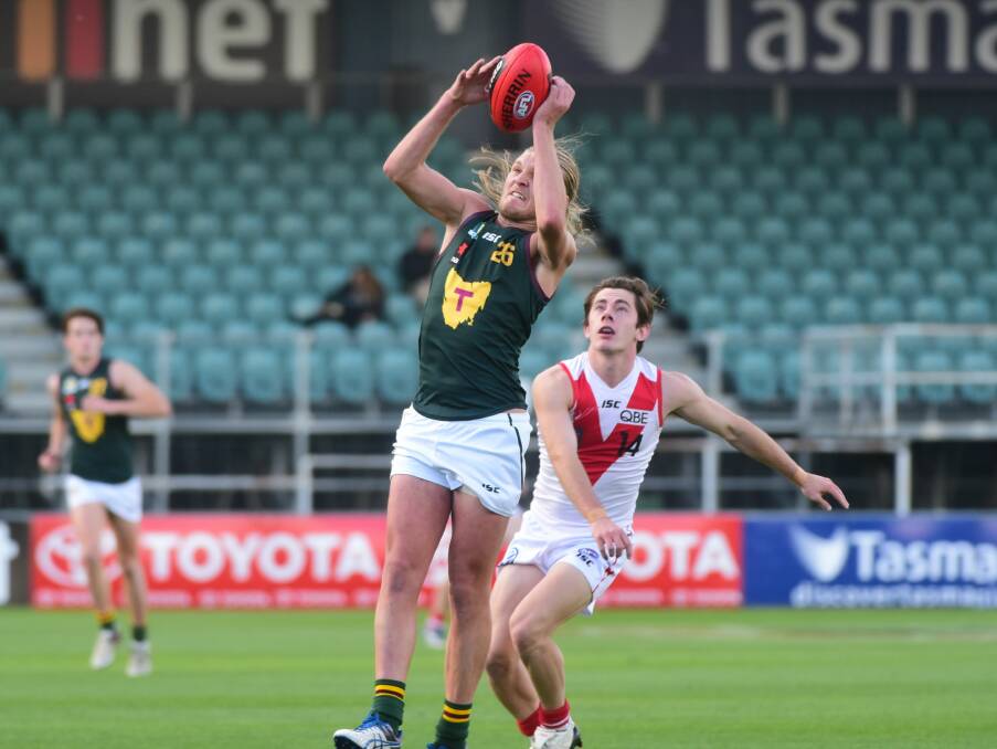 ON THE MAP: Jake Hinds first aroused interest for the state combine after his performance against the Sydney Swans academy earlier this year. Picture: Paul Scambler