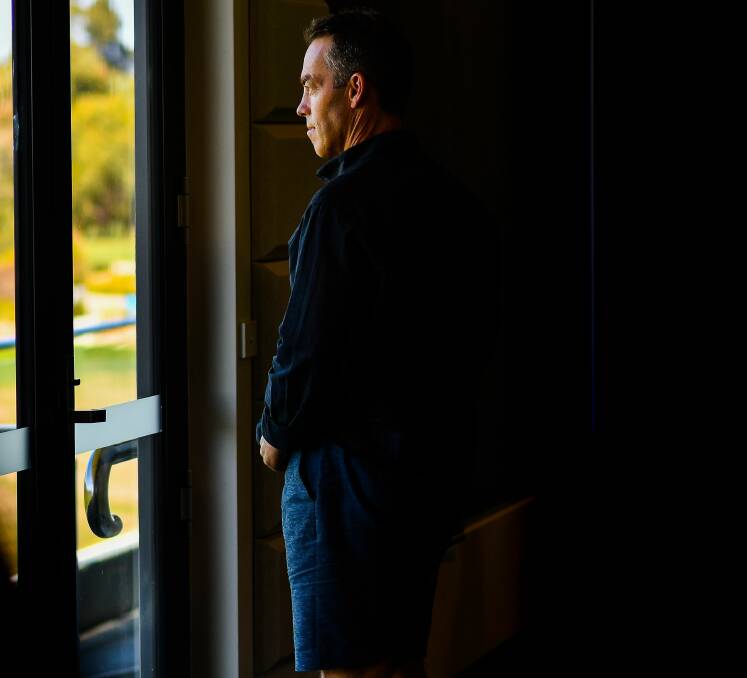 REFLECTION: Hawthorn coach Alastair Clarkson takes a break from questions ahead of the Tasmanian coaching forum held at Windsor Park on Sunday. Pictures: Scott Gelston