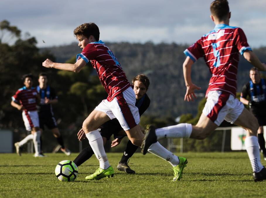 ON THE MOVE: Rangers youngster William Humphrey made an NPL impact against Kingborough Lions. Pictures: Solstice Digital