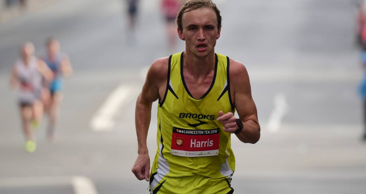 FULL OF PUFF: Invermay runner Josh Harris showed the same sort of determination to win over Hobart's 42.2km distance on Sunday than he did in the 2016 Launceston Ten.