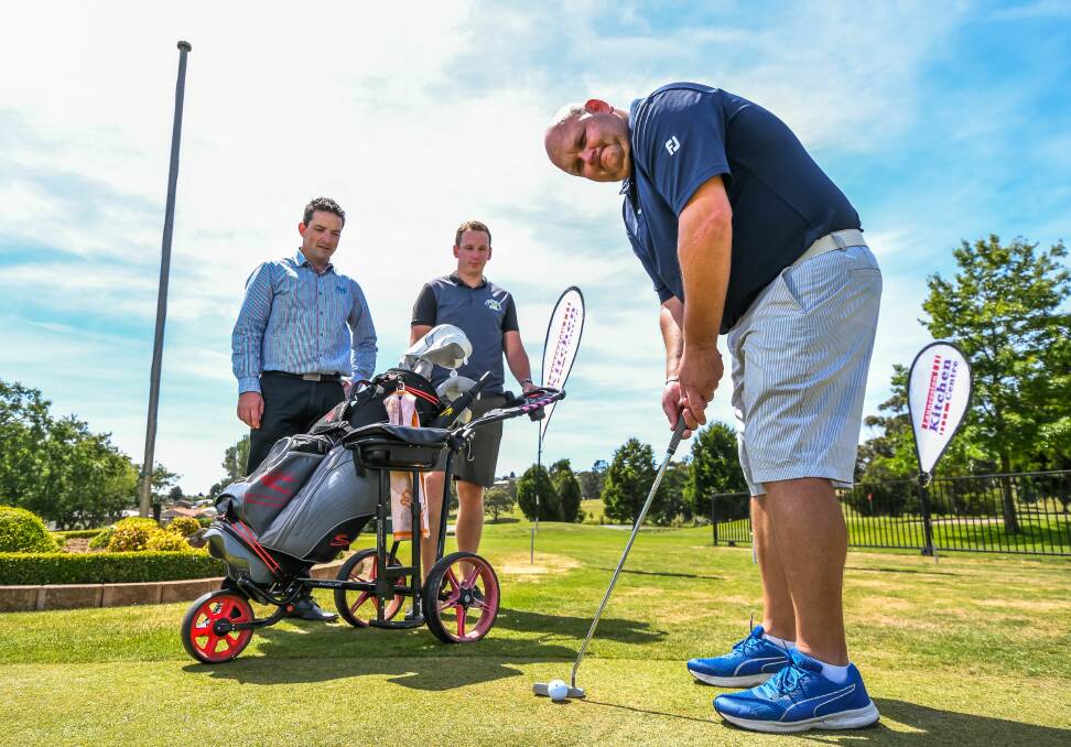 HIT: PGA state manager Nick Dastey, Mowbray Golf Club general manager Patrick Bessell and club professional Brent Barlow promote the Pro-Am. 