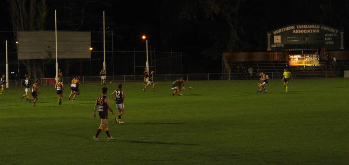 NIGHT VISION: Friday night footy returned to the NTCA Ground for the first time in 2017 when Old Scotch hosted division two rivals St Pats. Picture: Hamish Geale. 