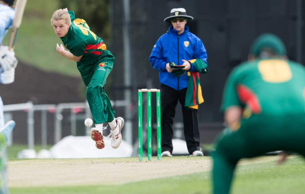 SUPPORTIVE: Tasmanian opening left-armer James Beattie has taken wickets in both of the state's two games at the national under-19 championship.