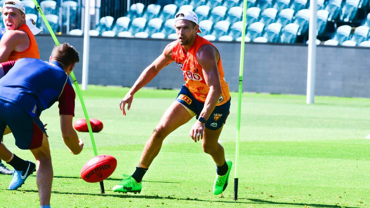 I'M BACK: Just months after farewelling Launceston, the former Hawthorn captain Luke Hodge has returned for preseason training with the Brisbane Lions. Picture: Neil Richardson.