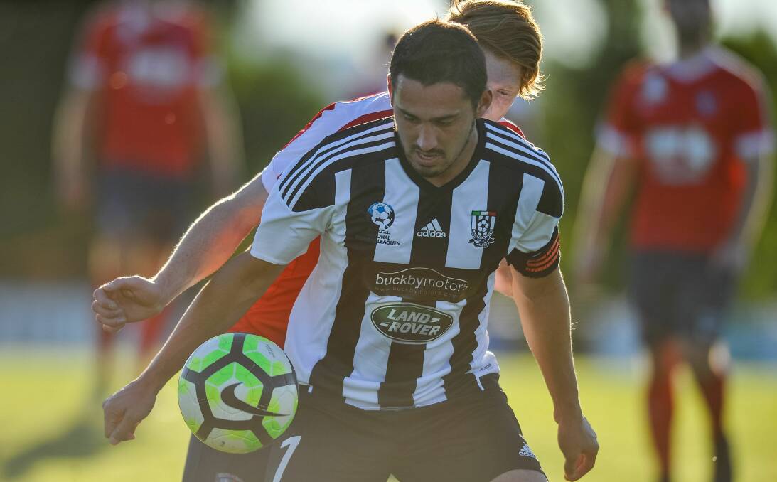 PLAYMAKER: Launceston City midfielder Nathan Bartlett controls possession against South Hobart during the Lakoseljac Cup quarter-final this year.