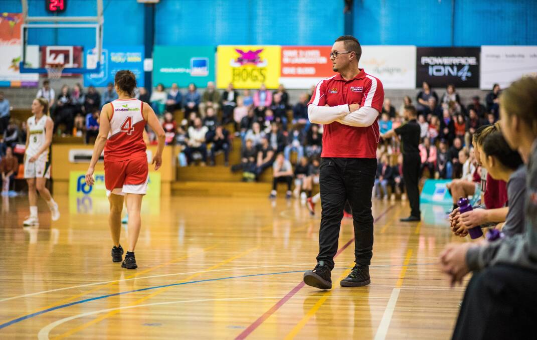 WALKING THE LINE: Tornadoes coach Richard Dickel at one of the packed Elphin Sports Centre fixtures that will be reduced from 11 to 10 matches next season.