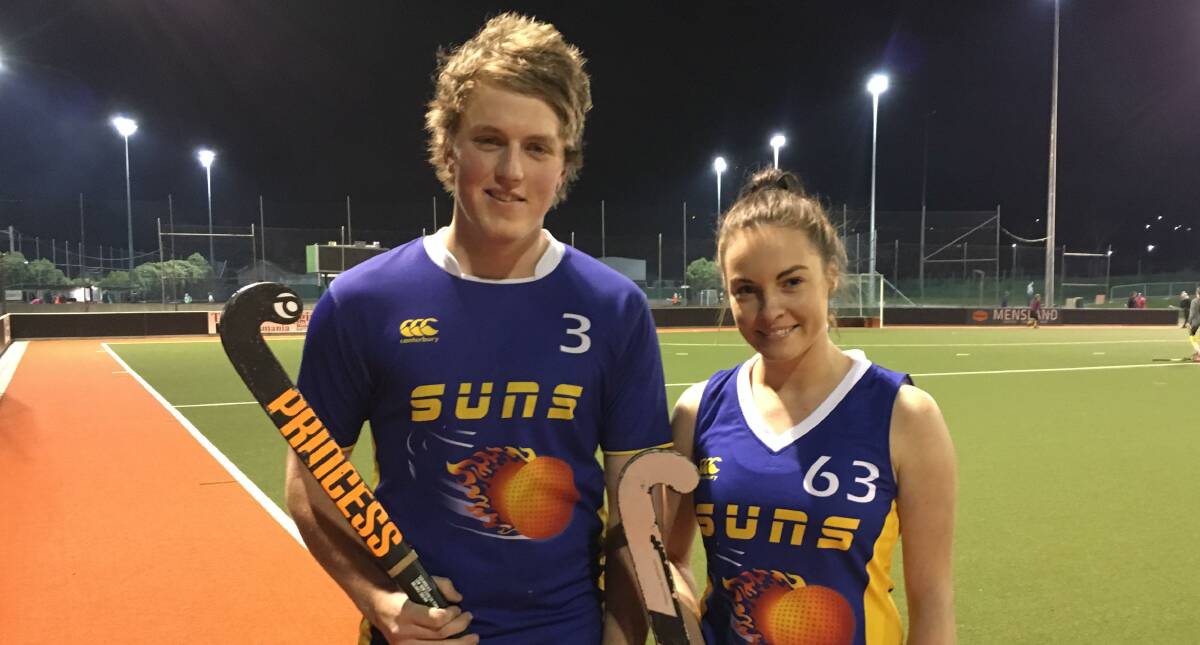 COME TO PLAY: South Launceston men's captain Brad Buchanan and his women's counterpart Hayley Johns prepare on Tuesday night for the club's Greater Northern League finals series that starts on Saturday. Picture: Kym Lewis