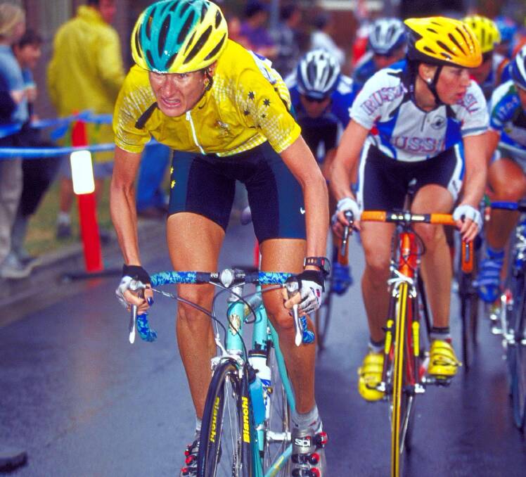 LIKE RIDING A BIKE: Gaudry during the women's cycling road race at Sydney 2000 Olympics. Picture: Getty Images