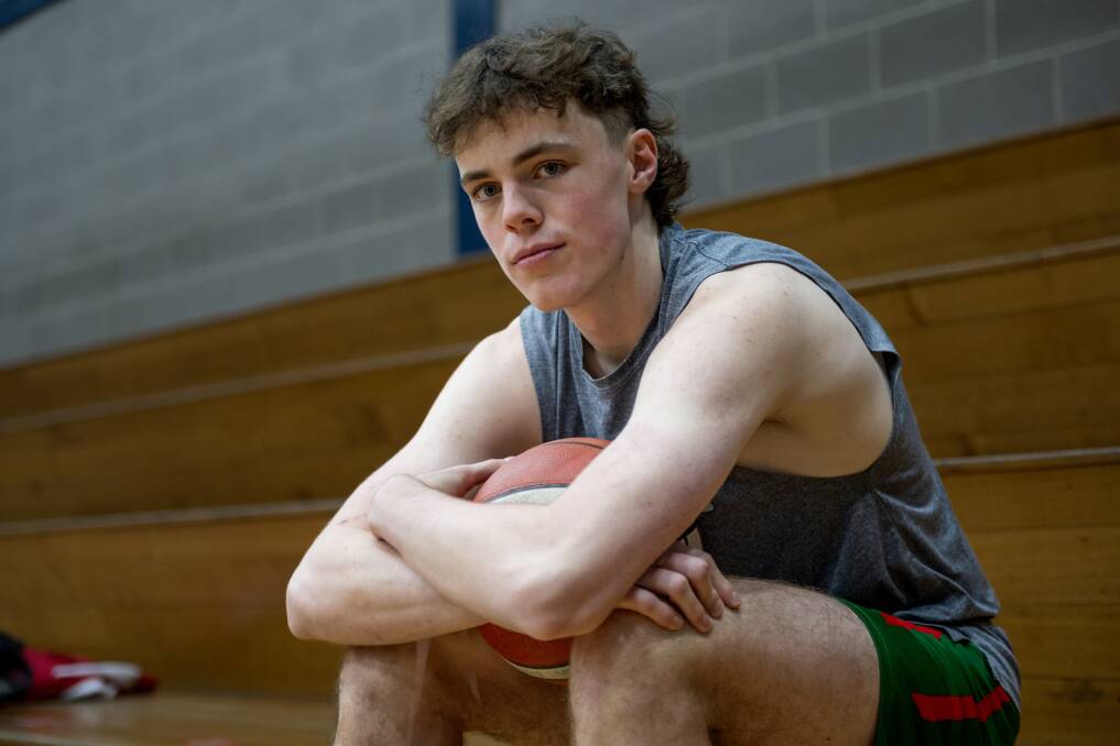 City of Launceston Basketball Club's Aiden Gibson at Elphin Sports Centre on Thursday. Pictures by Phillip Biggs 