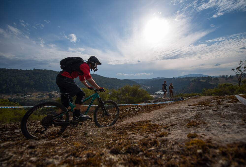 Tourism future: A rider during the EWS in April. Picture: Scott Gelston