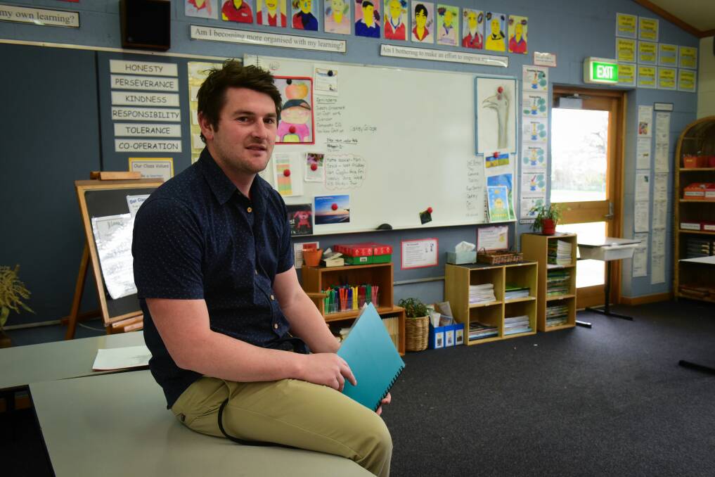 At risk: Physical education teacher David Patten works at St Leonards Primary School and is one of just 20 per cent of male school teachers in Tasmania. Picture: Paul Scambler