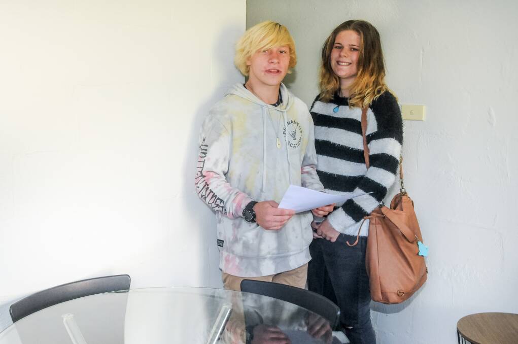 House hunting: Jacob George and Valerie Hall-Riley inspected several rental properties at the Archers complex on Sunday. Picture: Neil Richardson
