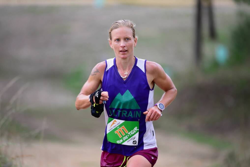 Queen of the trails: Amy Lamprecht was dubbed queen of the 2016 Tassie Trail Fest marathon with a time of 4:12:26. Picture: Phillip Biggs