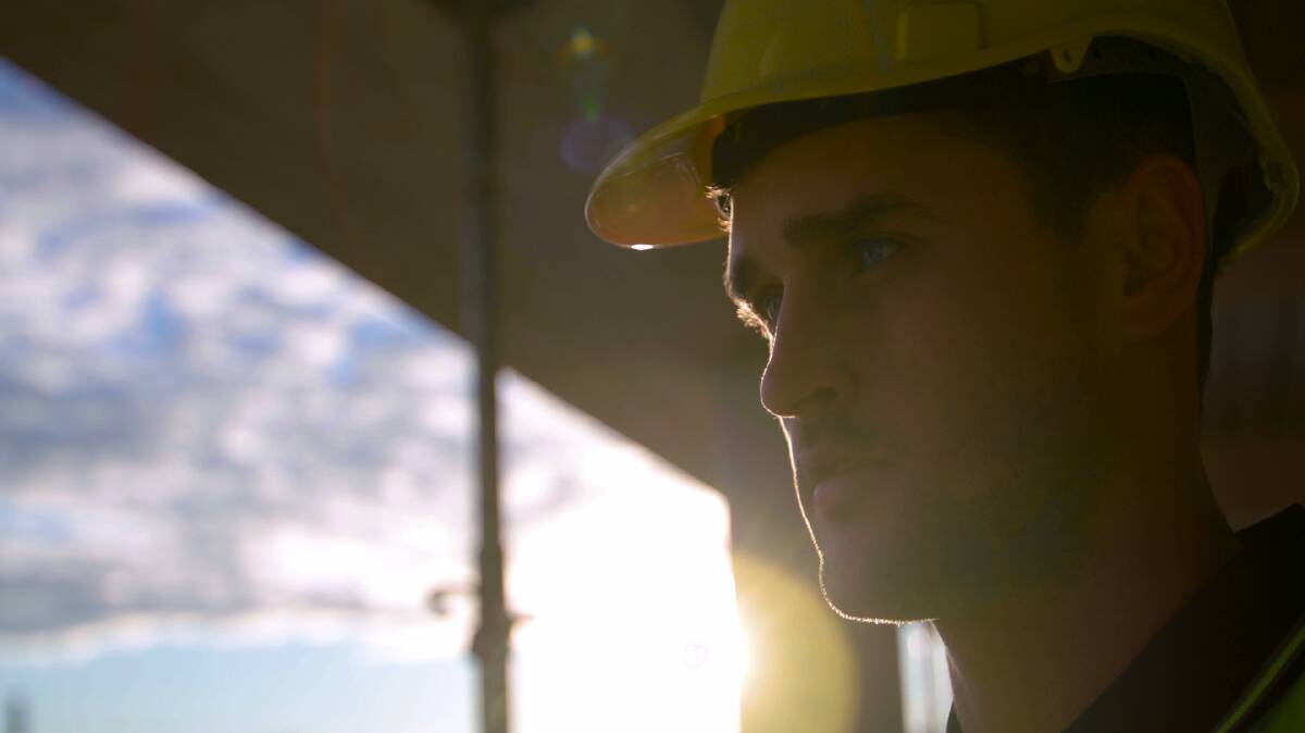 At work: Apprentice carpenter Ben, working on the Silo Hotel project, features in the TICT's new tourism campaign. Picture: Supplied