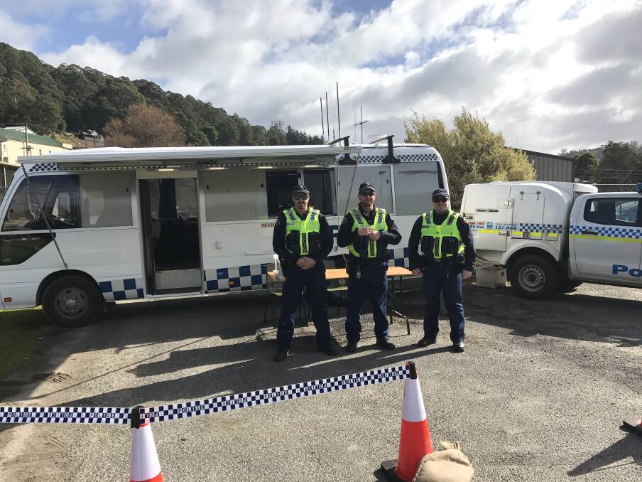 SAFER STREETS: Constable John Wadley, Constable Cameron Tanner and Senior Constable Andrew Lusted oversaw the collection of three unregistered firearms. Picture: Supplied