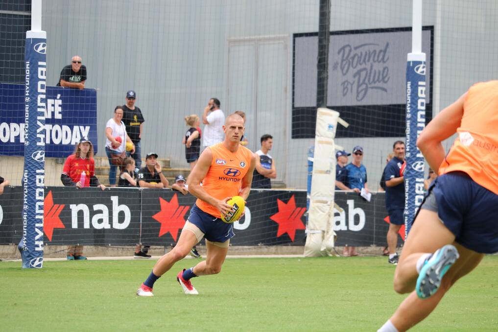 SUMMERTIME: Jones playing in his debut game in defence for Carlton. Picture: Supplied 