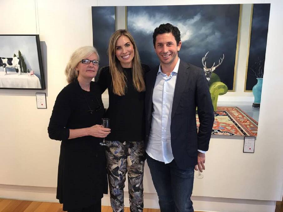 OPENING: Linda Keough, Claire Stokes and Channel 7 chief executive Ryan Stokes. Mr and Mrs Stokes opened the exhibition in October. Picture: Supplied