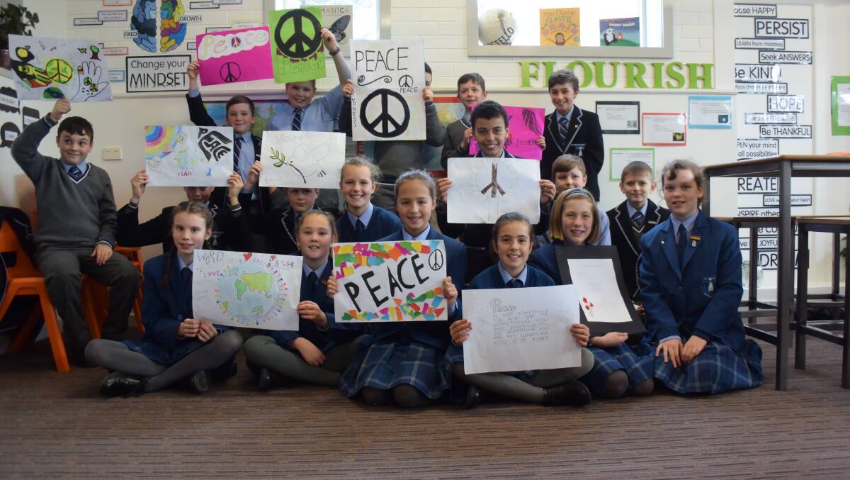 PEACE: The grade 5 class have worked hard to express their personal visions of world peace as part of the Tamar Valley Peace Festival. Picture: Stefan Boscia