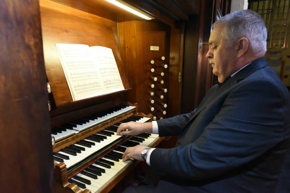 TALENT: Peter Schultz sits down at the Albert Hall pipe organ. It is an instrument he has been playing since 1967. Picture: Paul Scambler