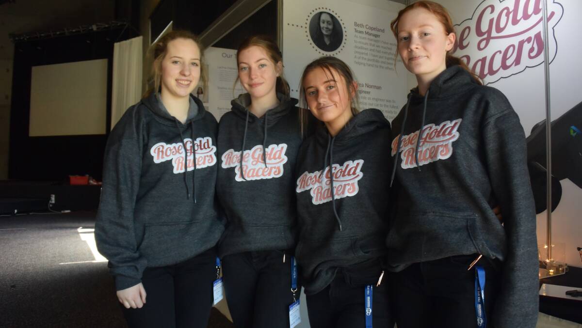 ROSE GOLD RACERS: From left are Freya Norman, Lia Eacher, Ella Scott and Beth Copeland from Kings Meadows High School.