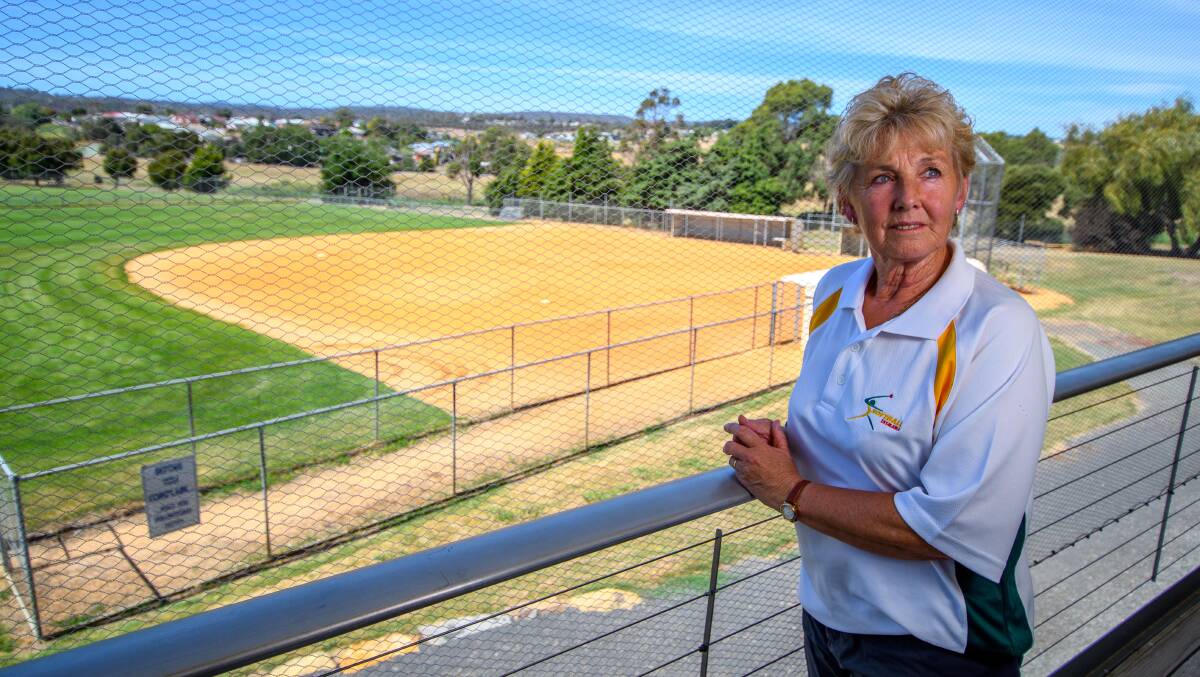 FOR LOVE OF THE GAME: Softball Tasmania president Sheryl Burnie at the Invermay grounds. Picture: Scott Gelston.