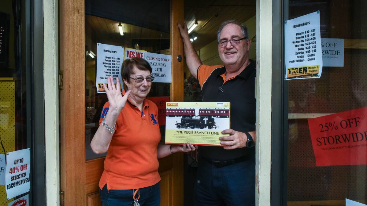 SAYING GOODBYE: Owners of Tigers, Models and Hobbies, Helen and Hans Wanders. Picture: Neil Richardson.