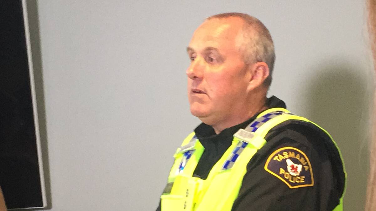 Police Inspector John Ward briefed the media on Tuesday evening, describing the Rotorlift helicopter crash as "confronting on every single level". Picture: Rob Inglis. 