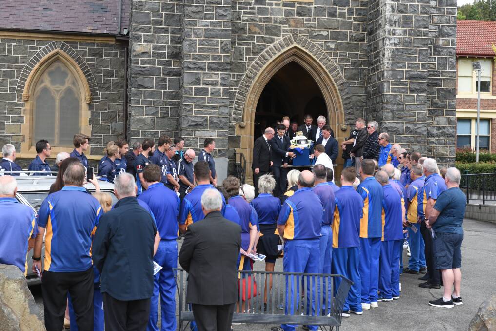 FAREWELL: Members of Riverside Cricket Club and Trevallyn Bowls and Community Club, formed a guard of honor for Tony Benneworth on Friday. Pictures: Paul Scambler 