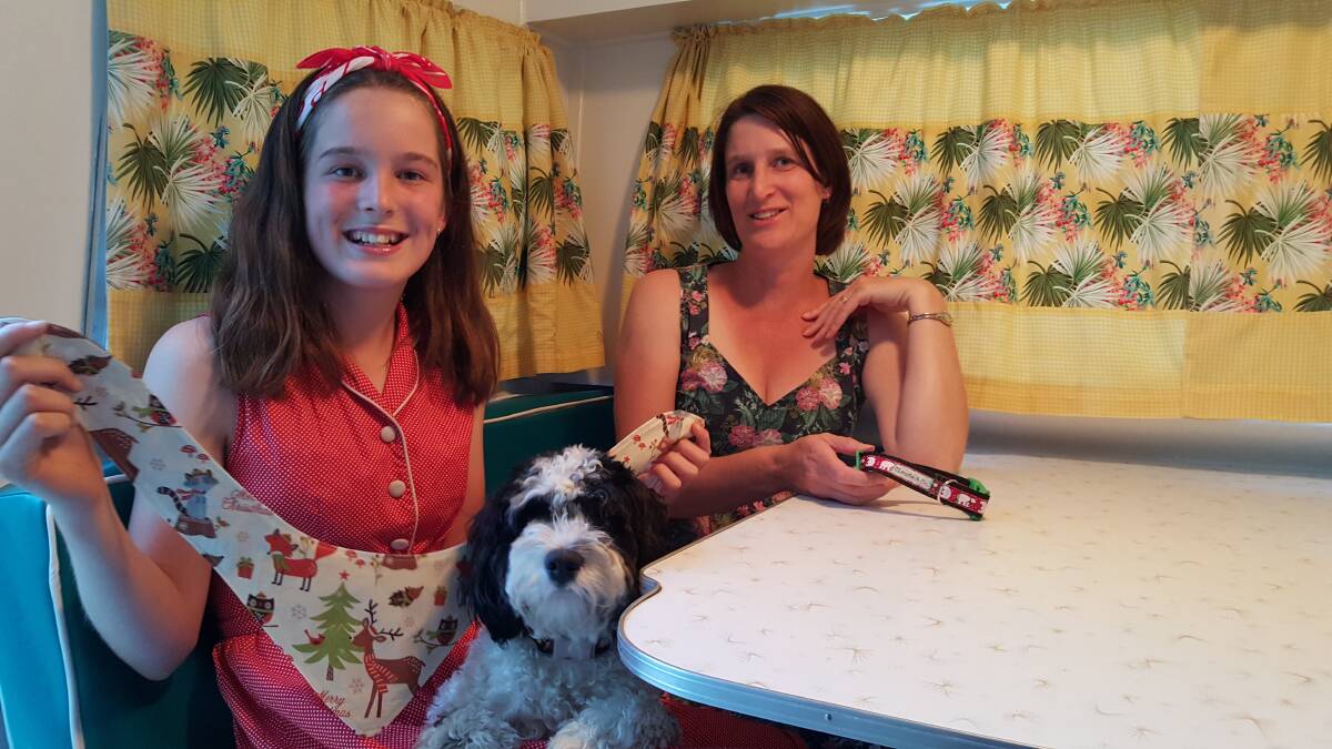 TEAM: Sian and mother Melani Daley have created their own line of custom-made dog collars and bandannas. 