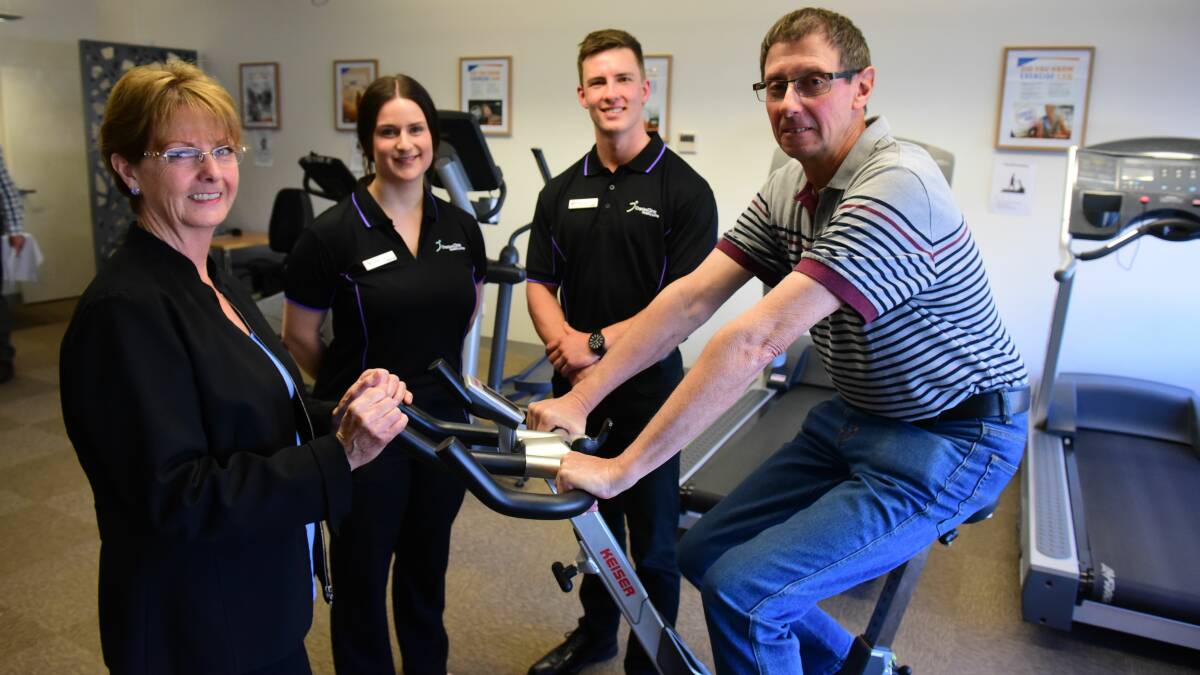 HEALTHY: Exercise physiologists Jemma Preece and Josh Burk (back) with Vicki and Bernard Hay of Rowella at the newly opened Healthy Living Clinic. Picture: Paul Scambler