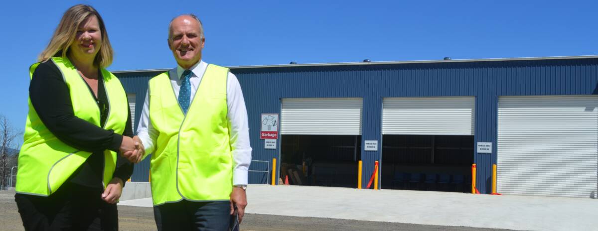 UPGRADE: George Town Mayor Bridget Archer with Tasmanian Liberal senator Eric Abetz at the newly opened upgraded waste transfer station. Picture: Jessica Willard 