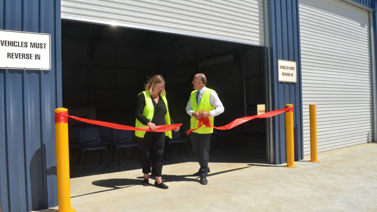 UPGRADE: George Town Mayor Bridget Archer and Tasmanian Liberal senator Eric Abetz, cut the ribbon at the newly opened upgraded waste transfer station. Picture: Jessica Willard 