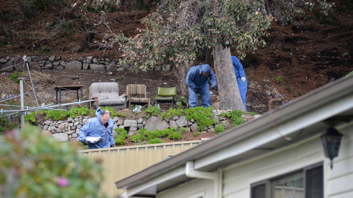 Police continue their investigations into a fatal shooting at Cooee last night. Picture: Brodie Weeding.