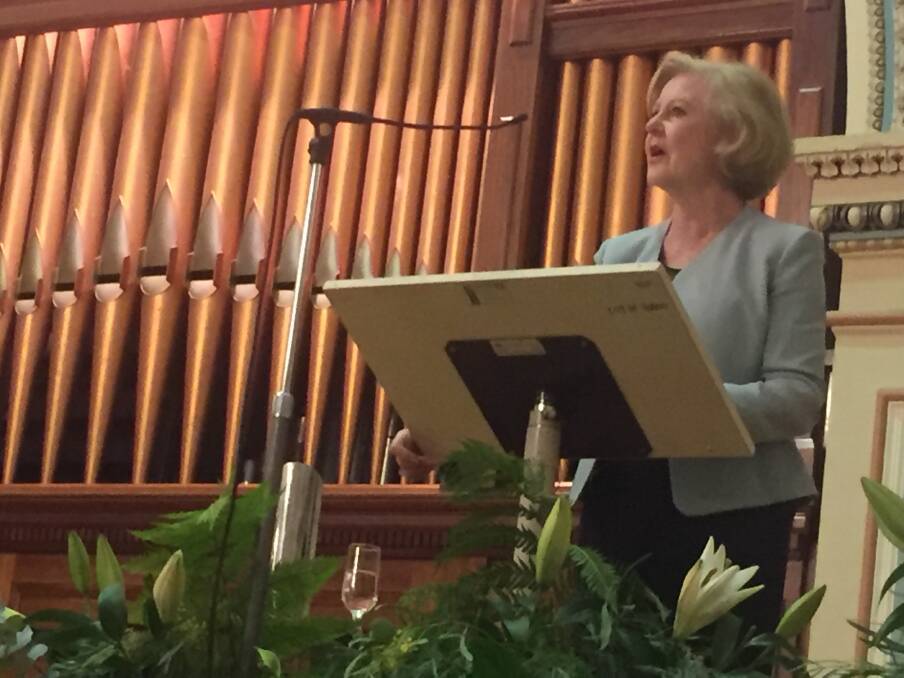ADDRESS: Human Rights Commission president Gillian Triggs delivered the seventh Hobart Oration at a Bob Brown Foundation-sponsored event in Hobart on Thursday night. The event had provoked controversy.