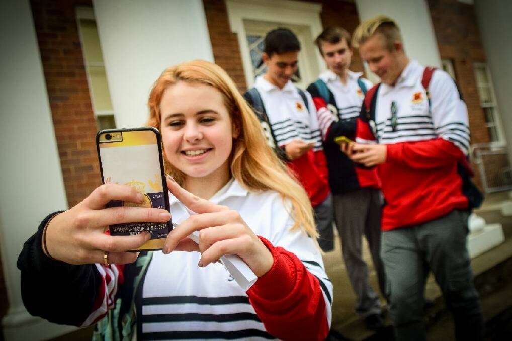 NEXT LEVEL: "Pokemon has been around for years," Inverell High's Sophie Myhill said, explaining how the Go app was catapulted to success by a well-established fan subculture. Photo: Simon McCarthy.