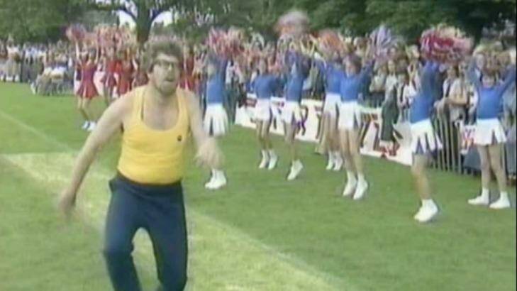 Rolf Harris in the TV show <i>Star Games</i>, shot in Cambridge in 1978.