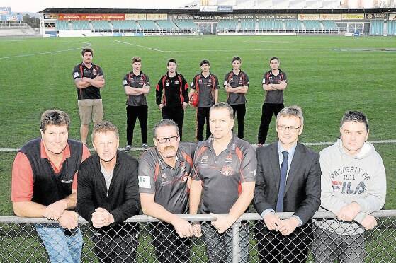 FRONT: The fathers - Peter Roozendaal, Tony Young, Bret Young, Bruce Lockhart, Anthony Loone and Chris Whitford. BACK: The sons - Daniel Roozendaal, Lochlan Young, Callen Young, Jay Lockhart, Tom Loone and Taylor Whitford.