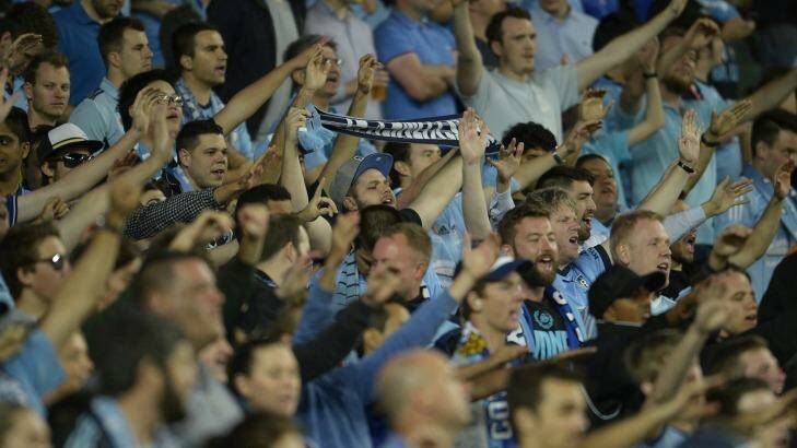 Passionate: Sydney FC supporters in full voice. Photo: Brett Hemmings