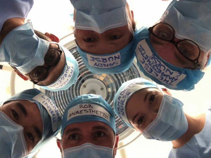 Surgery staff wear names, professions on scrub caps to avoid mix-ups and errors