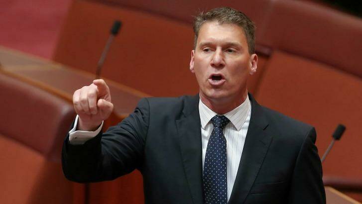 J'accuse: Cory Bernardi led the charge against fellow senator Sam Dastyari Photo: Alex Ellinghausen