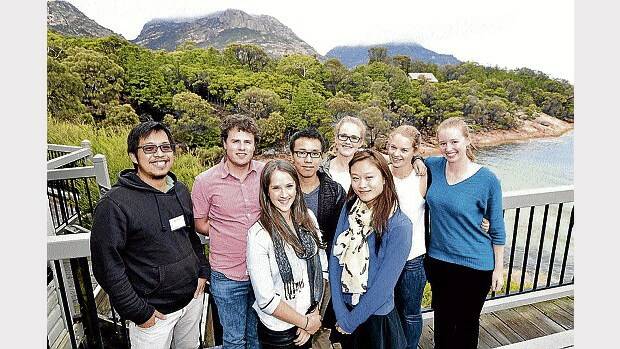 Taking a break from learning the business of rural practice are Launceston clinical school medical students Aiman Mustaffa Kamal, Patrick Galloway, Sophie Maslen, Michael Kwok, Ella Robinson, Nancy Huang, Alice Stoneman and Lori Coulson. Picture: TONY WELLS