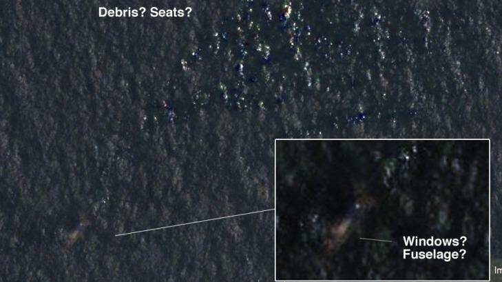 An image on Reddit posted in March from Tomnod that some users believe shows debris of Malaysia Airlines flight 370. Photo: Reddit