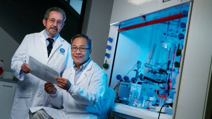 CSIRO researchers  Dr Ezio Rizzardo and Dr San Thang are this year's Nobel Prize contenders. Photo: Eddie Jim