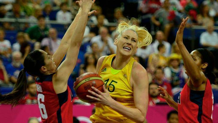 Lauren Jackson giving her all against the US at the London Olympics. Photo: Jason South 